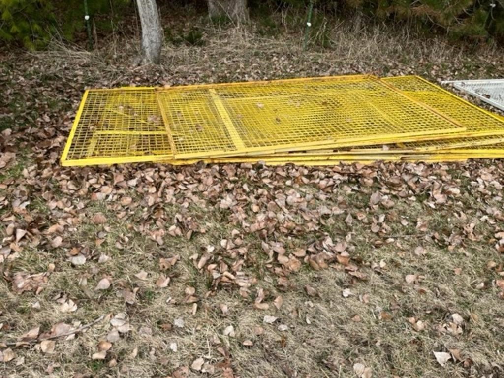 7-Various Size Yellow Steel Fence or Gaurd Panels