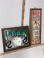 Man Cave Signs / Mirrored Poker Picture & Help