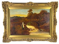 Ornately Framed Thomas Ireland Oil On Canvas