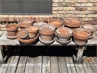 12 Terra Cotta Pots with 7 Trays