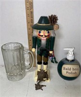 Nut Cracker, Mug, Owl Figurine, & Soap Dispenser