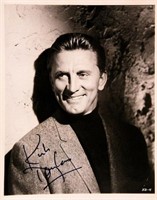 Kirk Douglas signed portrait photo