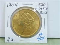 1904 $20 Gold Liberty A.U.