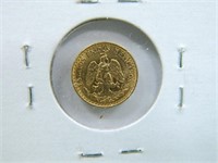 1945 Mexico Dos Peso Gold A.U.