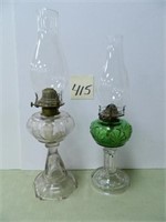 (2) Vintage Kerosene Lamps - (1) Heart Design &