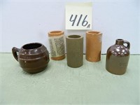 (5 Items) - (2) Dickey Clay Mini Jugs, (3)