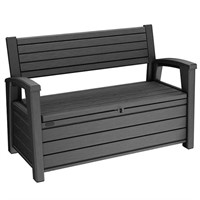 1 Keter Hudson Plastic Storage Bench Graphite