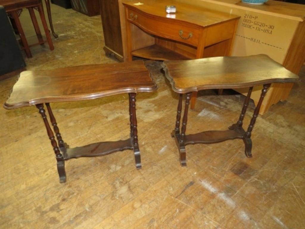 (2X) ANTIQUE TIERED TABLES