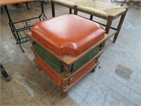 SET OF 3 MID CENTURY STACKING FOOT OTTOMANS