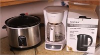 Coffee Pot, Hot Water Kettle, and Crock Pot