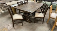 (N) EAST WEST LASSALE 7pc dining set w/ leaf