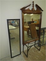 2 WALL MIRRORS & METAL TABLE - VARIOUS SIZES