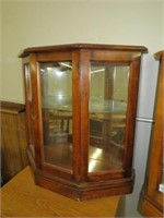 NICE WOOD 1 DOOR LIGHTED CURIO CABINET