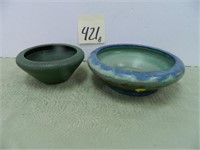 (2) Vintage Pottery Bowls (6" and 8") (Rookwood