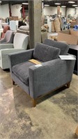 (M) ABBYSON VIOLETTA FABRIC ARMCHAIR IN GREY