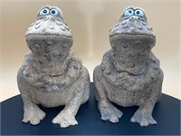 Pair Of Clay Jungle Frog Figures