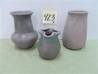 (3 Items) Art Pottery - (1 Muncie)