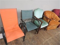 2 MESH CHAIRS & 2 CLOTH CHAIRS