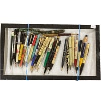 FLAT LOT OF ADVERTISING PENS AND PENCILS