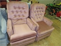 2 MAUVE COLORED CLOTH CHAIRS