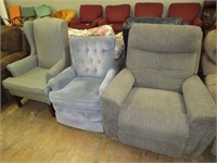 3 CHAIRS -- RECLINER & 2 ARM CHAIRS