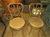 PAIR OF WOVEN SEAT ICE CREAM PARLOR CHAIRS