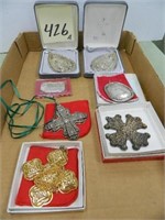 (6) Sterling Silver Christmas Ornaments &