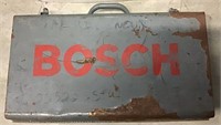 VINTAGE BOSCH GRAY METAL CASE WITH DRILL & CONTENT
