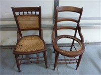 TWO VINTAGE WOOD CHAIRS