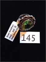 Size 6 Green Amethyst Ring  Beautiful Ring