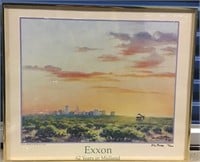 FRAMED EXXON 62 YEARS IN MIDLAND PRINT 1997
