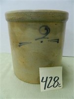 Monmouth Pottery 2 Gal. Salt Glaze Crock w/