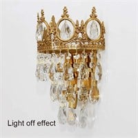 Gold Wall Light Fixture MISSING CRYSTALS