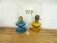 (2) Vintage Child's Kerosene Finger Lamps