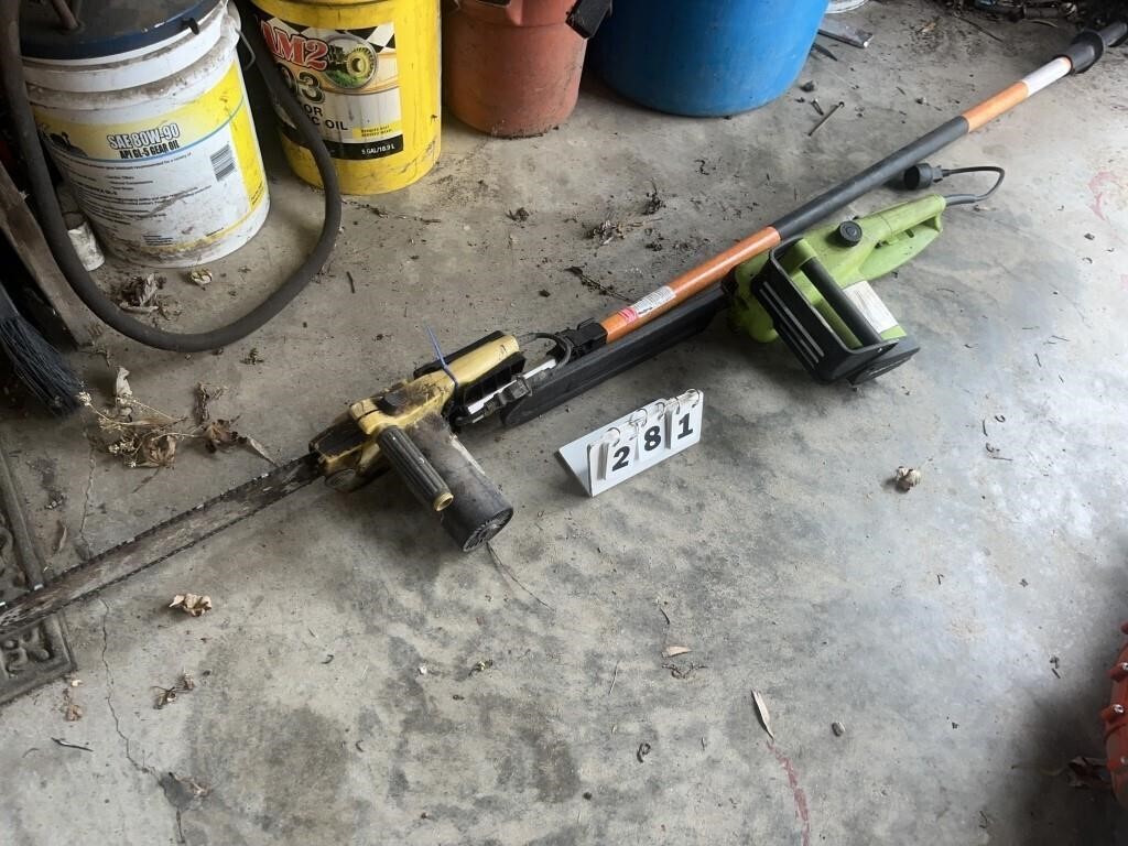 (2) Electric Chainsaws with pole