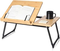 Bamboo Book Stand  Adjustable  Portable