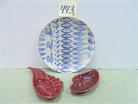 (2) Red Wing Pottery Wing Trays & Monmouth Pottery