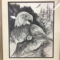 LARGE KAUFMAN EAGLE PAINTING