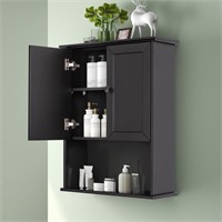 24x30" Black Bathroom Wall Cabinet  Metal Handle