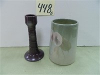 Bybee Pottery 6 1/2" Candlestick & Weller Mug