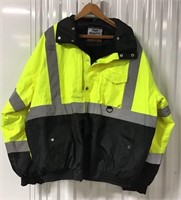 REFLECTIVE HIGH VISIBILITY YELLOW BLACK COAT