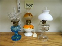 (3) Miniature Kerosene Lamps