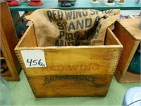 Red Wing Brand Grape Juice Wood Adv. Box &