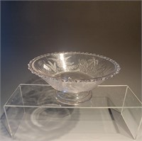 Clear bowl with herring pattern