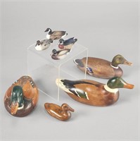 Vintage Hand Carved Wooden Ducks