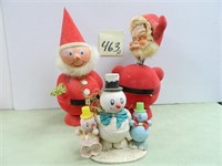 (3) Vintage Paper Mache Christmas Candy Containers