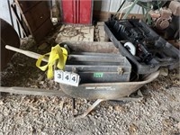 Wheelbarrow, tools