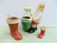 (3) Vintage Paper Mache Christmas Pieces