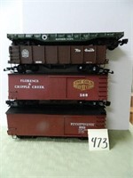 (4) G-Scale - 2 Box Cars, 1 Flat Car, 1 Coal Car