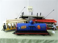(4) G-Scale Train Cars - 2 Trolleys, Dad's